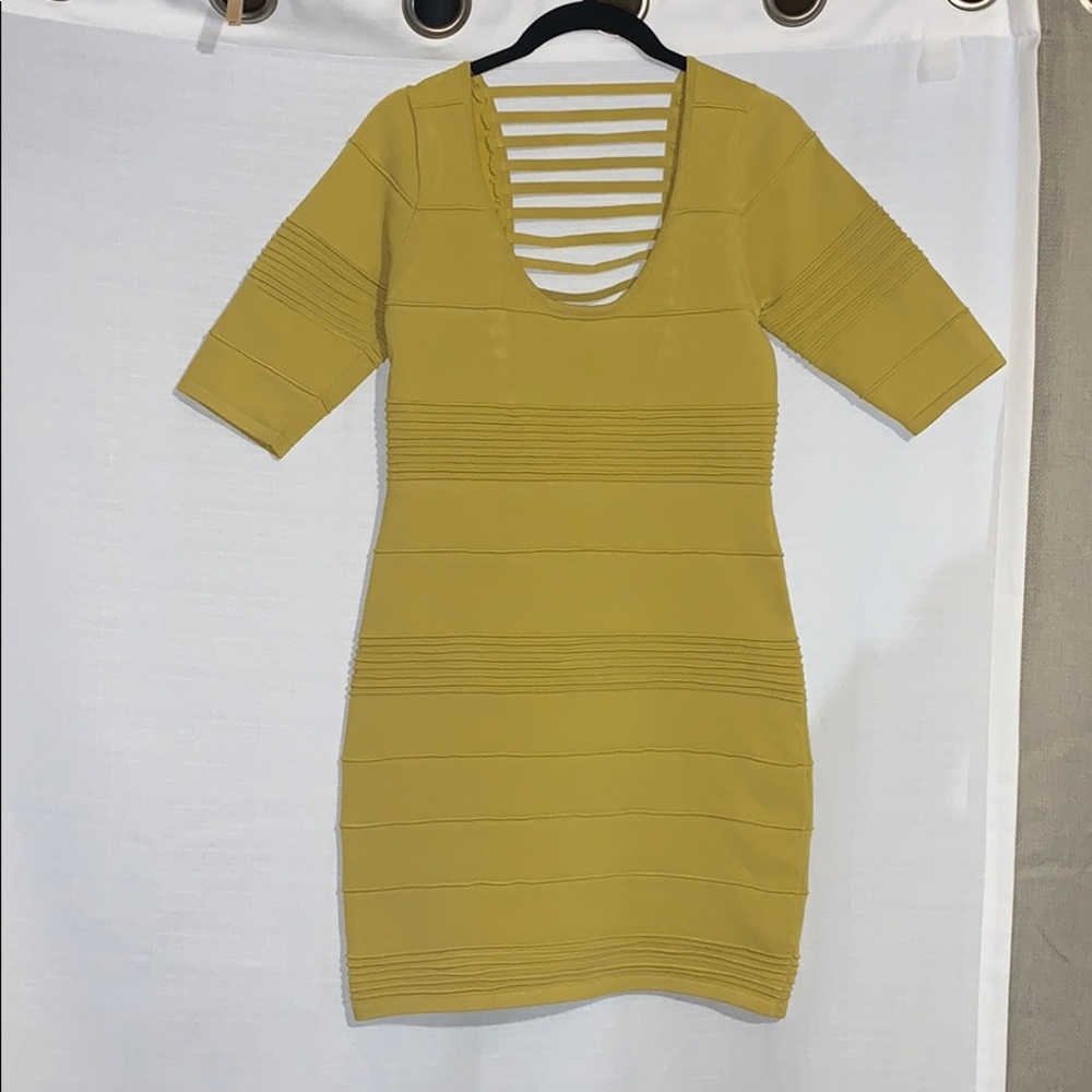 Mustard yellow bodycon dress